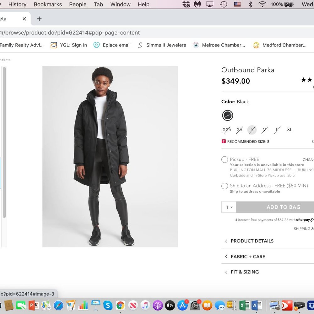 Brand new Athleta parka